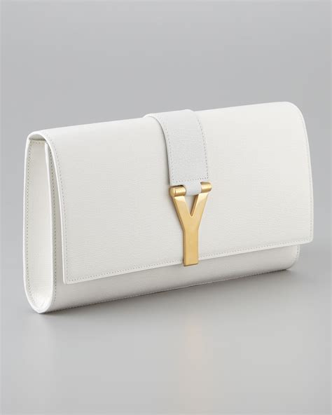 white YSL clutch sale